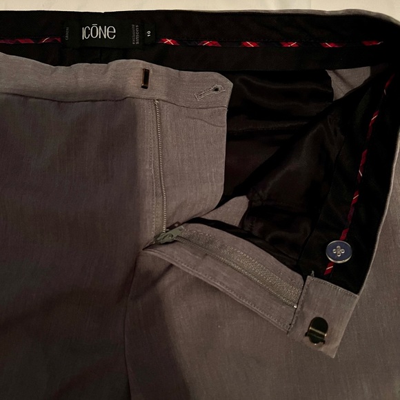 Icone Women Grey Trouser Chino Ankle Office Pants - Picture 3 of 4